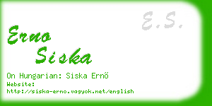 erno siska business card